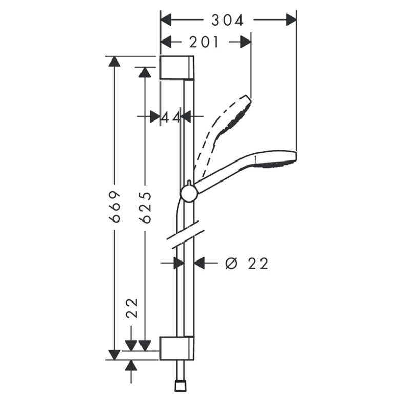 Душовий набір Croma Select S Multi EcoSmart HansGrohe  (26561400)