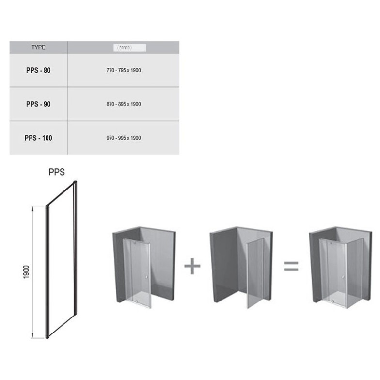 Душова стінка PPS-80 Ravak  (90G40C00Z1)