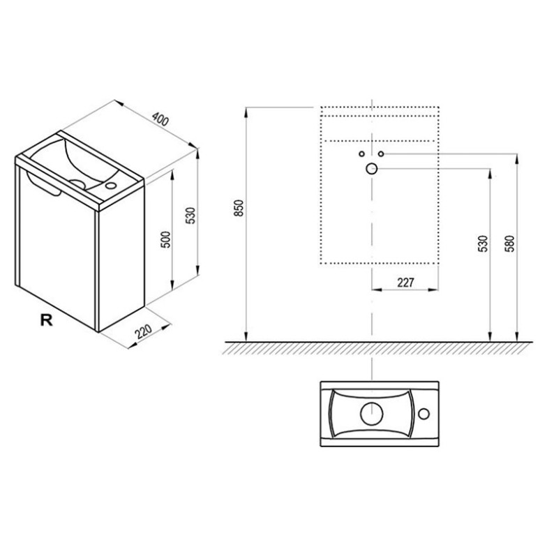 Шафка для раковини SD Classic II 40 Ravak  (X000001486)