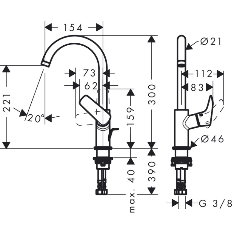 Змішувач Logis HansGrohe  (71130000)