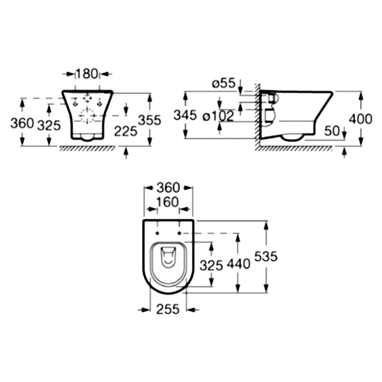 Чаша унітаза Nexo Rimless Roca  (A34H64L000)