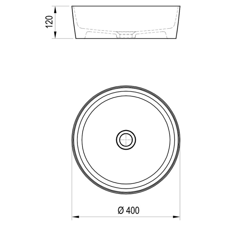 Раковина Uni Slim 40 накладна Ravak  (XJX01140002)