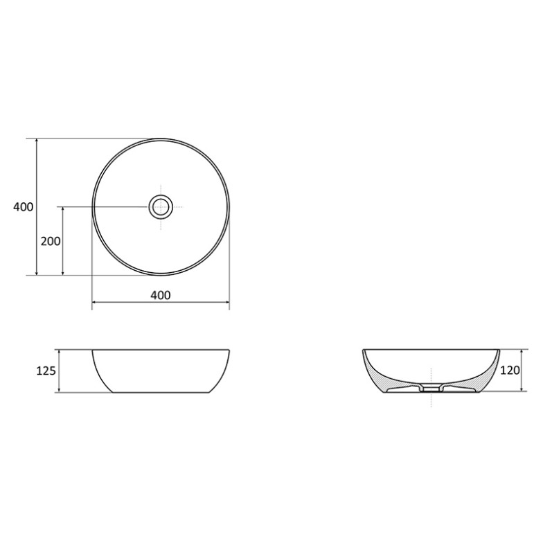 Раковина Uni Slim 40 B накладна Ravak  (XJX01140003)