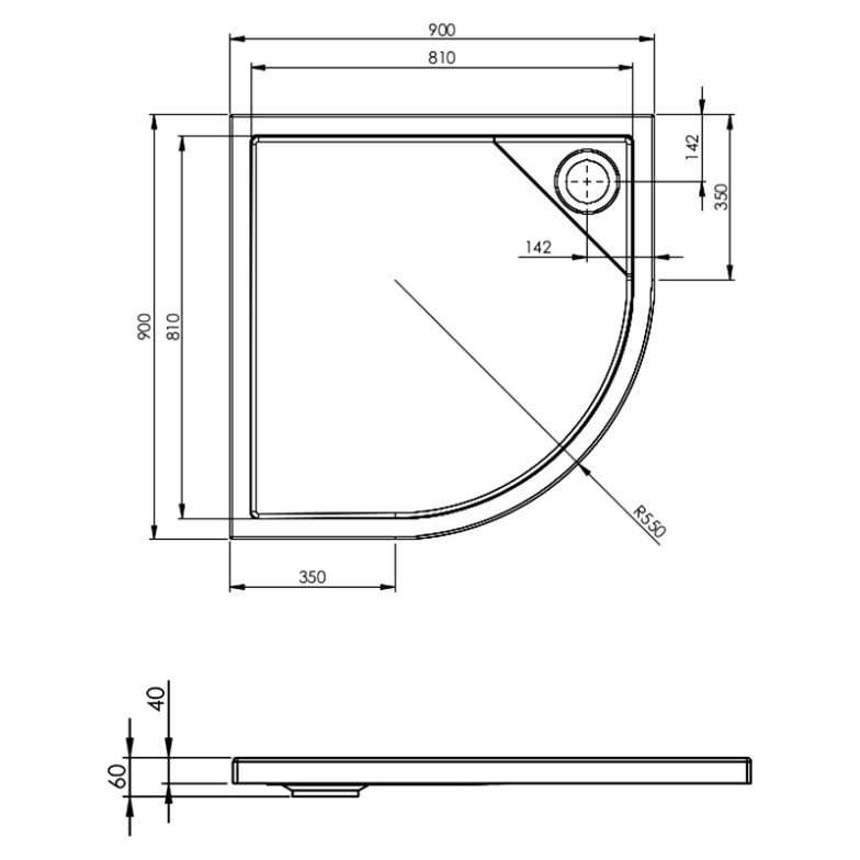 Піддон Rondo Malaga Flat Roca  (A276259000)