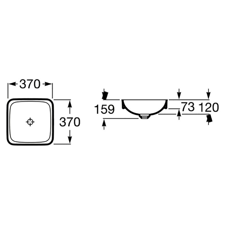 Раковина Inspira Square 37 врізна в стільницю квадратна Roca  (A32753R000)