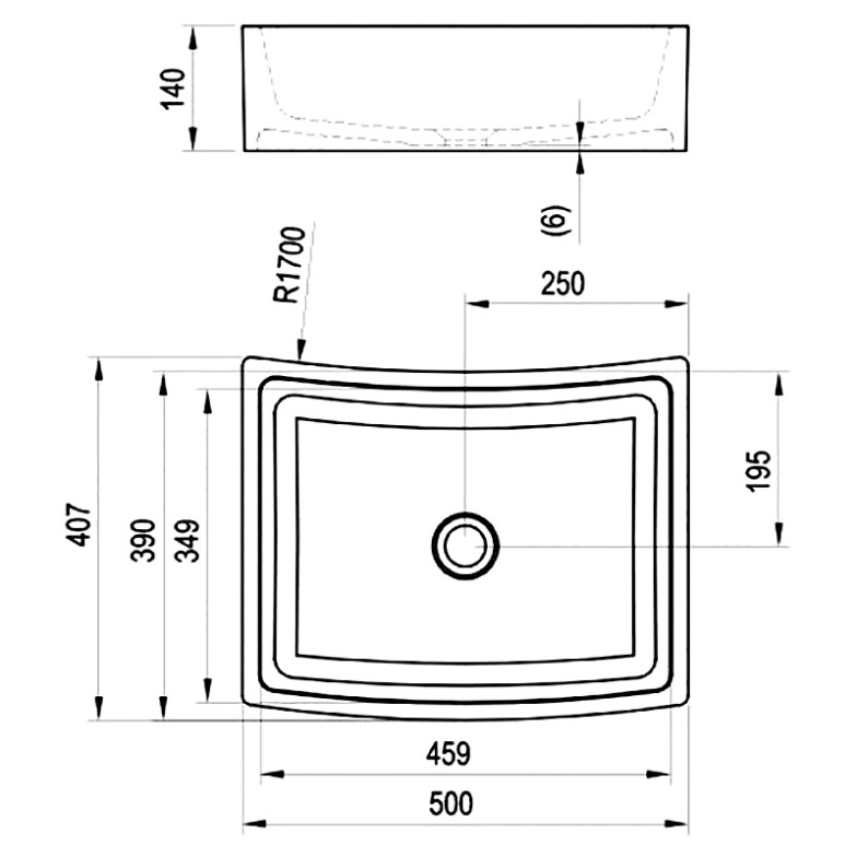 Раковина Formy 02 50 D накладна Ravak  (XJM01250000)