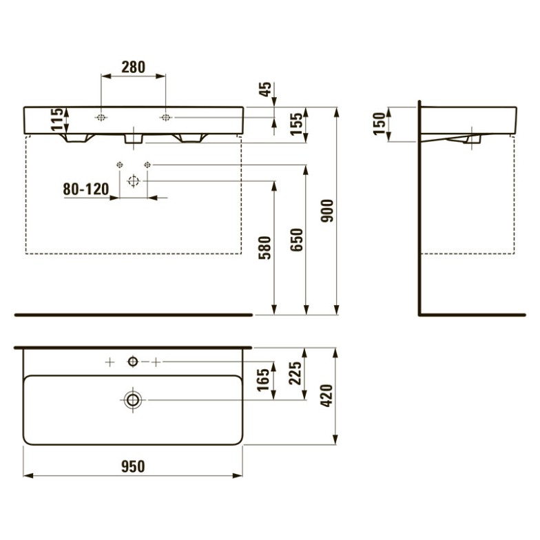 Раковина Val 95 накладна Roca  (H8102870001041)