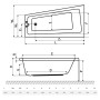 Ванна Evia 150x80 з ніжками права Radaway  (WA1-44-150х080P)