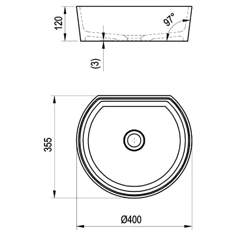 Раковина Moon 1C 40 накладна Ravak  (XJN01300001)