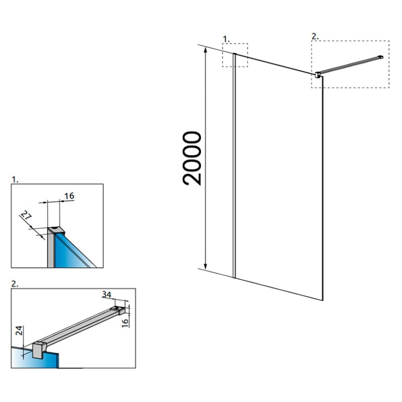 Душова стінка Modo X II 110 Radaway  (389314-01-01)