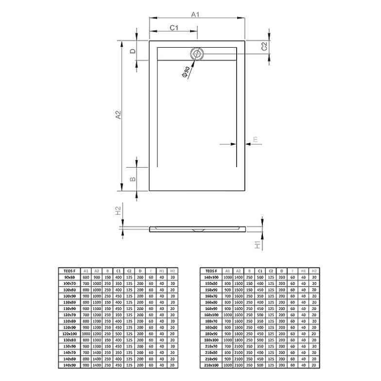 Піддон Teos F 120x100 Radaway  (HTF120100-04)