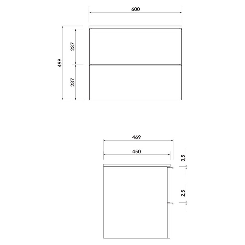 Шафка для стільниці Virgo 60 Cersanit  (S522-023)