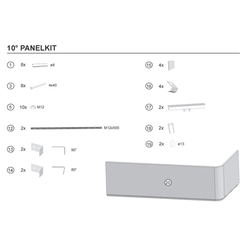 Кріплення для панелі 10 ° Ravak  (B28100000N)
