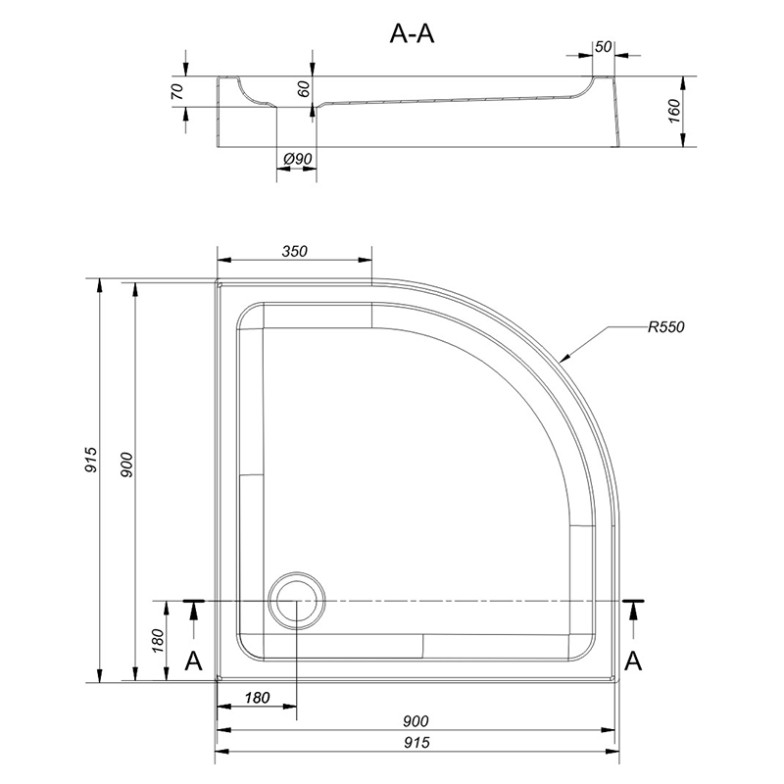 Піддон Tako 90x90 Cersanit  (S204-004)