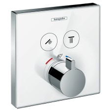 Верхня частина термостата Shower Select, біле скло HansGrohe  (15738400)