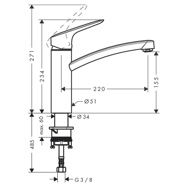 Змішувач Logis HansGrohe  (71832000)