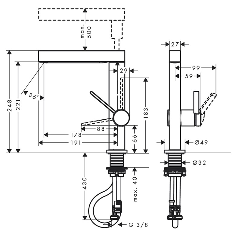 Змішувач Finoris HansGrohe  (76063000)