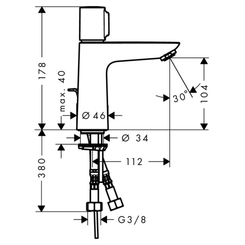 Змішувач Talis Select E, хром HansGrohe  (71750000)