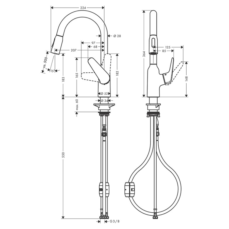 Змішувач M42 для кухні HansGrohe  (71801800)