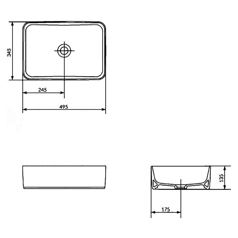 Раковина Crea 50 накладна Cersanit  (K114-001)