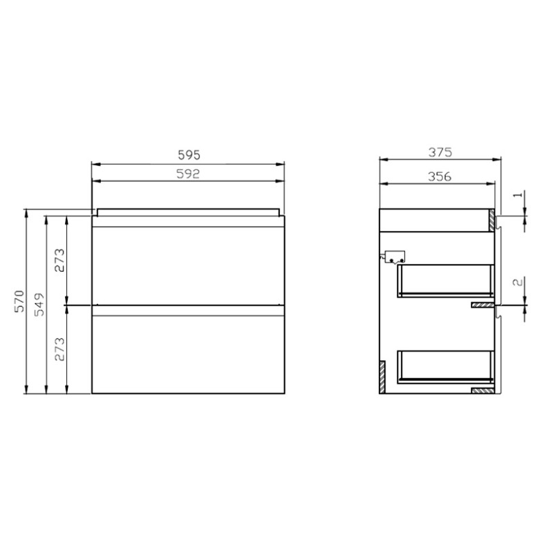 Шафка Moduo Slim 60 сіра Cersanit  (S929-003)