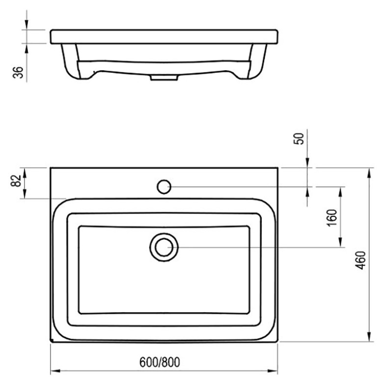 Раковина Comfort 80 Ravak  (XJX01280001)