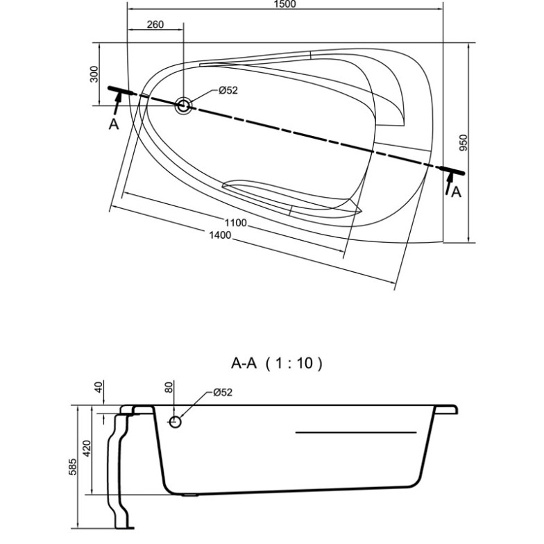 Панель до ванни Joanna New 150 універсальна Cersanit  (S401-104)