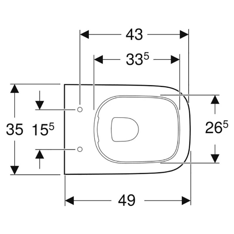 Чаша унітаза Smyle Square Rimfree Geberit  (500.379.01.1)