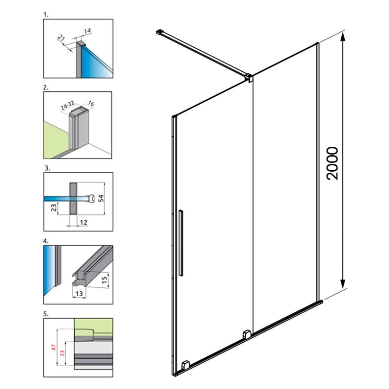 Душові двері Furo Black DWJ 120 Radaway  (10107622-54-01R)