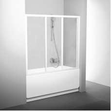 Штора для ванни AVDP 3-160 Transparent + білий Ravak  (40VS0102Z1)