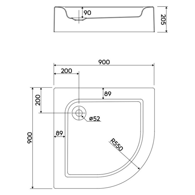 Піддон Standard Plus 90x90 Kolo  (XBN1490000)