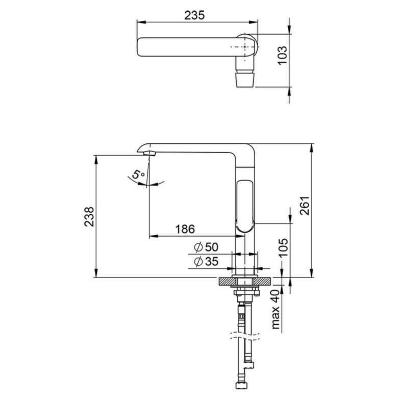 Змішувач Flat Ravak  (X070125)