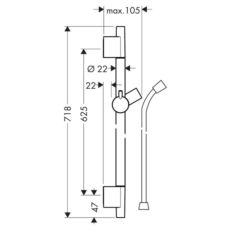 Душова штанга Unica S Puro 65 HansGrohe  (28632990)