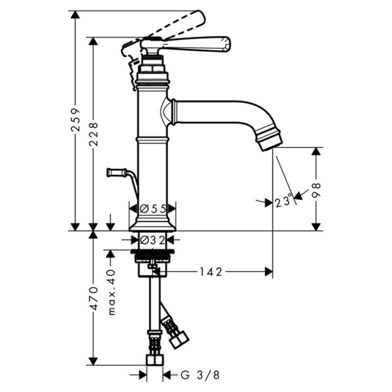 Змішувач Axor Montreux з гідрозатворів HansGrohe  (16515820)