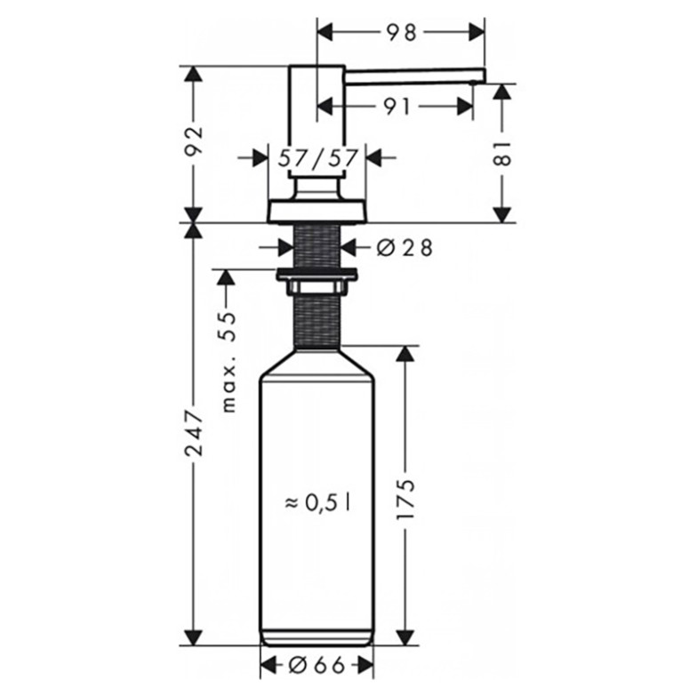 Дозатор для рідкого мила А71 HansGrohe  (40468000)