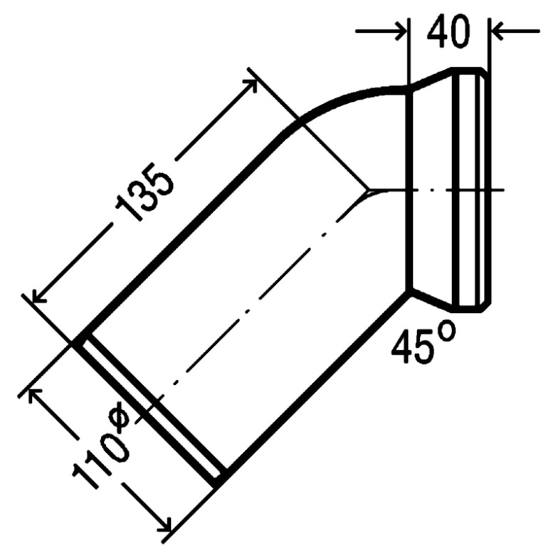 Відведення 45 ° для унітаза Viega  (101718)
