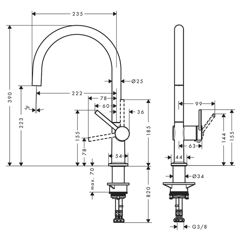 Змішувач Talis M54 HansGrohe  (72804000)