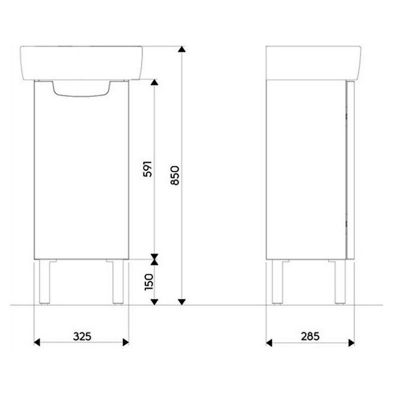 Тумба Rekord і раковина Rekord 40, білий глянець Kolo  (K99024000)