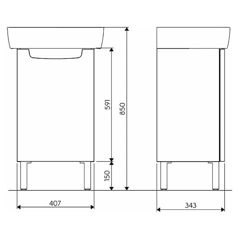 Шафка Rekord 40 і меблева раковина Rekord 50 Kolo  (K99025000)