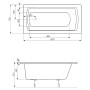 Ванна Linea 140x70 з ніжками Roca  (A24T002000)