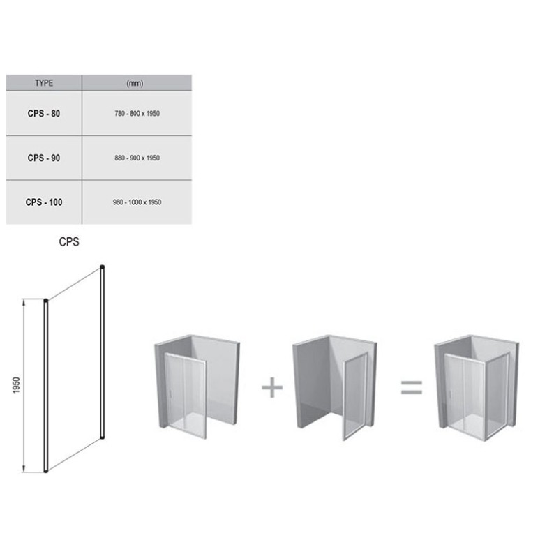 Душова стінка CPS 80 Ravak  (9QV40C00Z1)