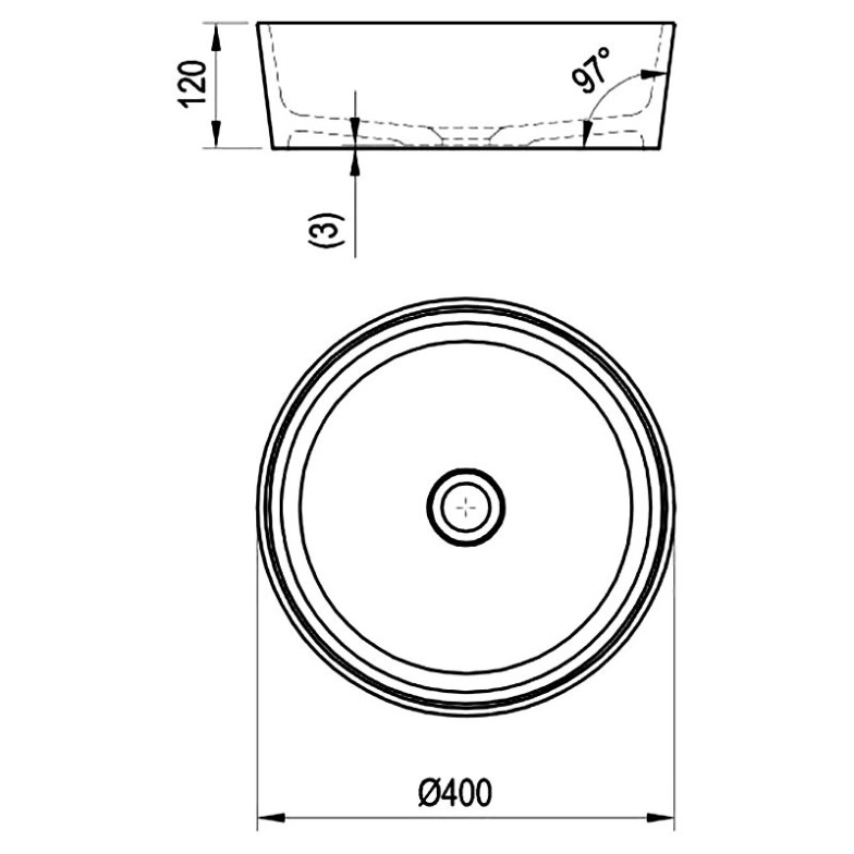 Раковина Moon 1 40 накладна Ravak  (XJN01300000)