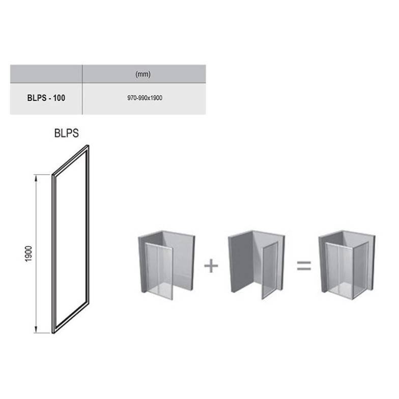 Душова стінка BLPS-100 Transparent + сатиновий Ravak  (9BHA0U00Z1)