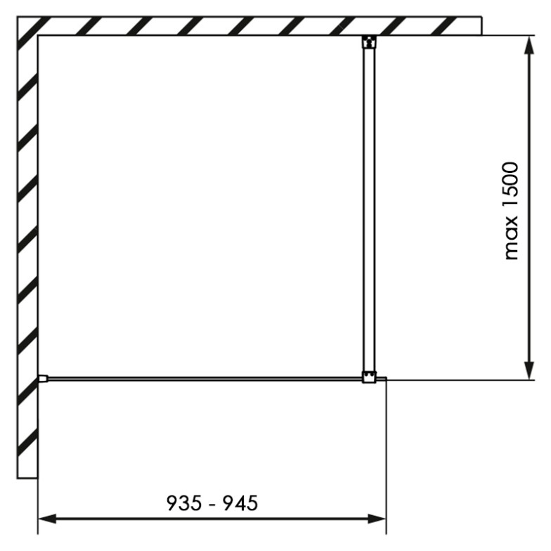 Душова стінка Modo New Black II 95 Radaway  (389095-54-01W)