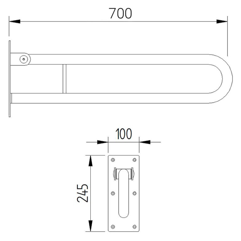 Поручень Lehnen Function 70 відкидний, матова поверхня Kolo  (L1061002)