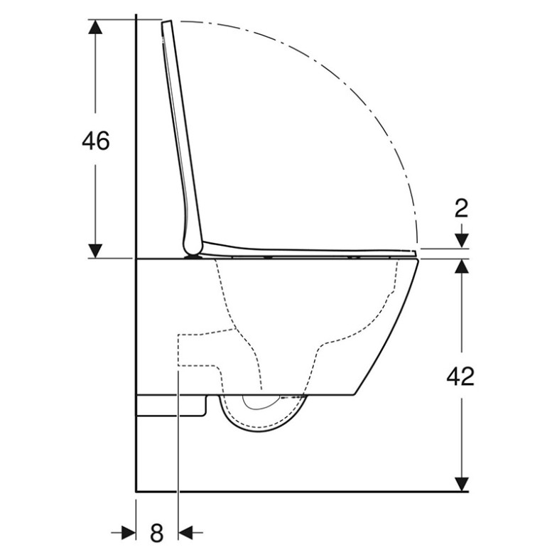 Чаша унітаза Smyle Square Rimfree Geberit  (500.683.00.2)