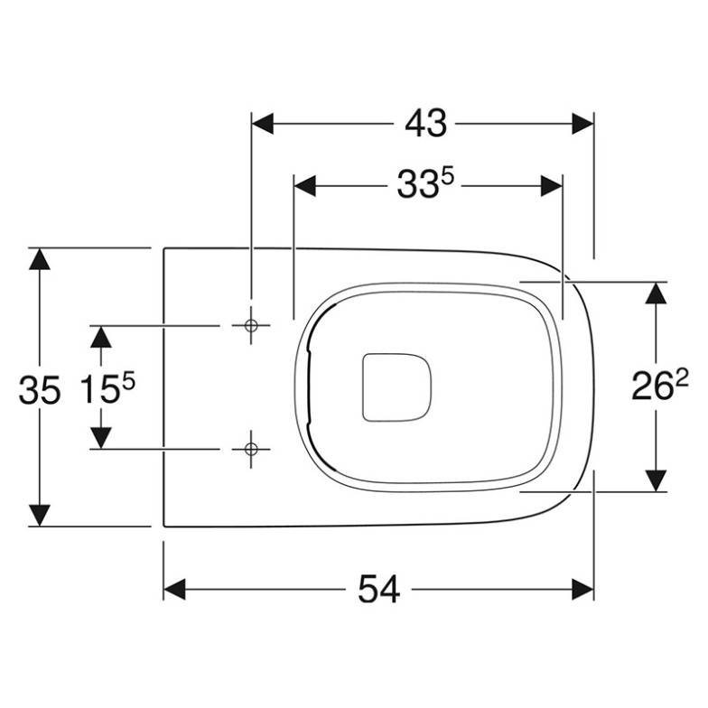 Чаша унітаза Smyle Square Rimfree Geberit  (500.840.00.1)