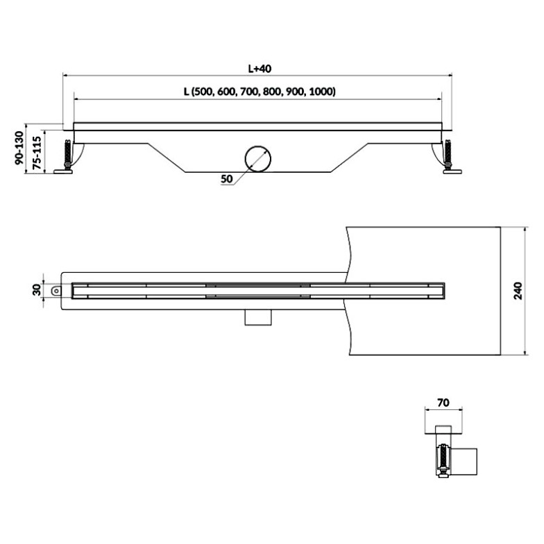 Душовий канал Tako Slim Cersanit  (S907-013)