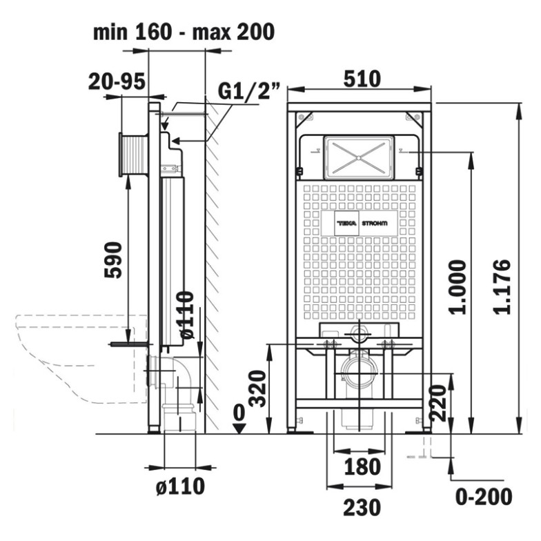 Інсталяційний модуль Tekmodul 2 Strohm Teka  (73.100.02.00)