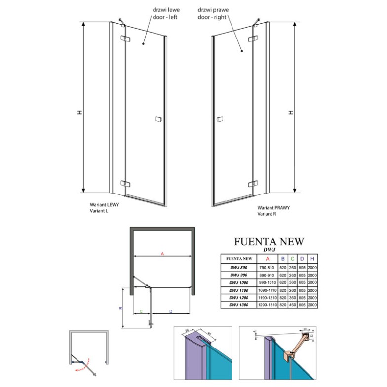 Душові двері Fuenta New DWJ 90L Radaway  (384013-01-01L)